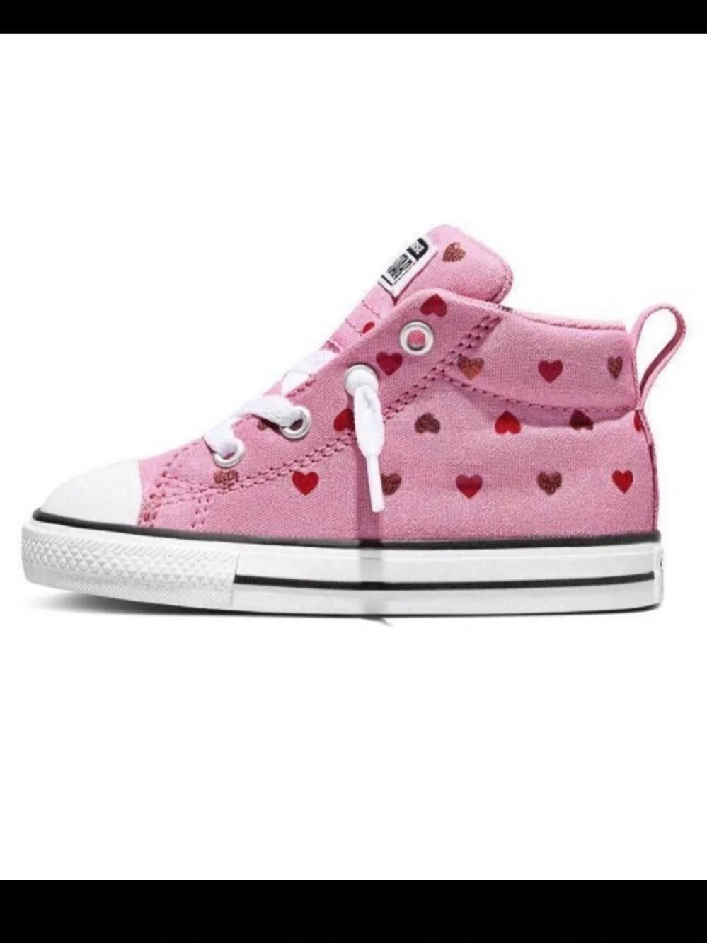 Toddler Converse High Top Pink with Hearts Sneakers